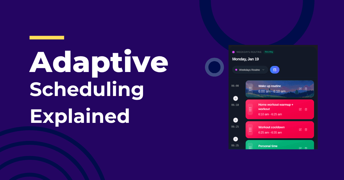 Adaptive scheduling that reshuffles your day automatically